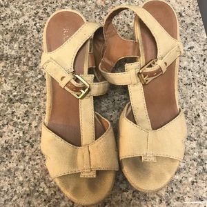 Franco Sarto Beige Wedge Heels
